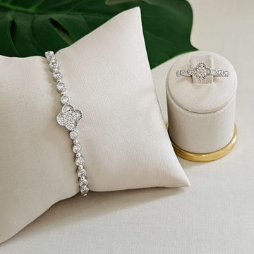Bracelete Anel Prata Virginia