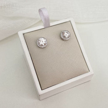 Brinco Prata Pedra Cravejada Moissanite