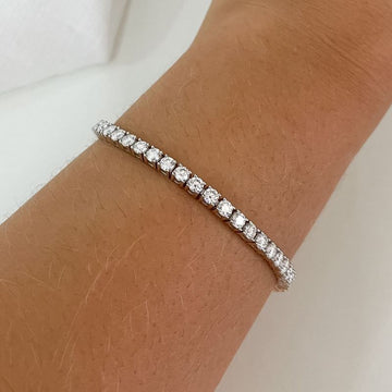 Pulseira Prata Riviera 17cm 3mm Nita