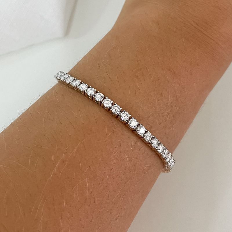 Pulseira Prata Riviera 17cm 3mm Nita