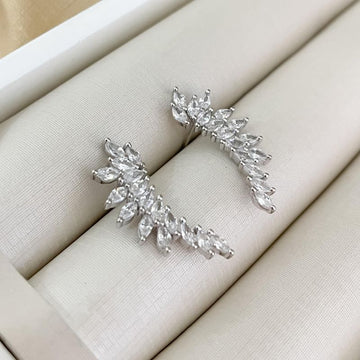 Brinco Prata Earcuff Cristal