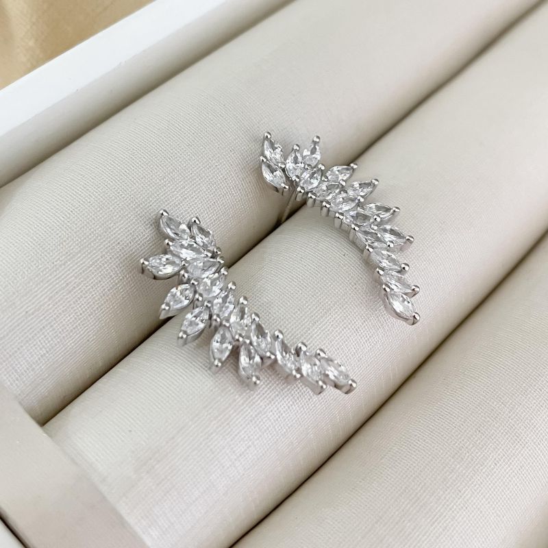 Brinco Prata Earcuff Cristal