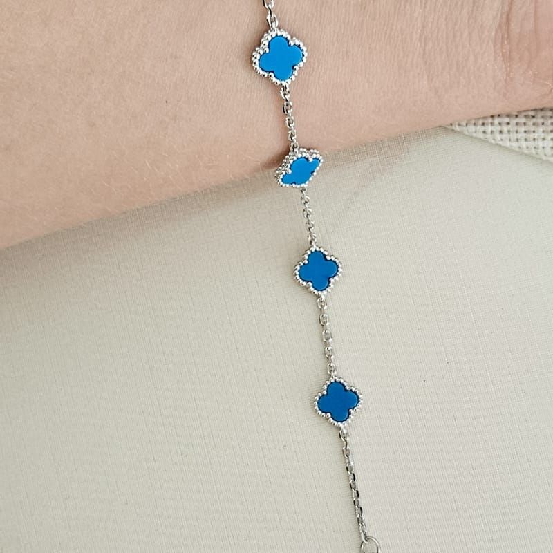 Pulseira Prata Virginia Azul