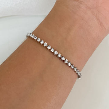 Pulseira Prata Riviera Cristal 2.5mm