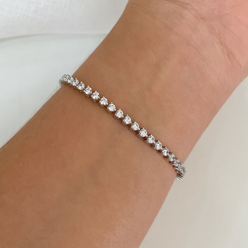Pulseira Prata Riviera Cristal 2.5mm