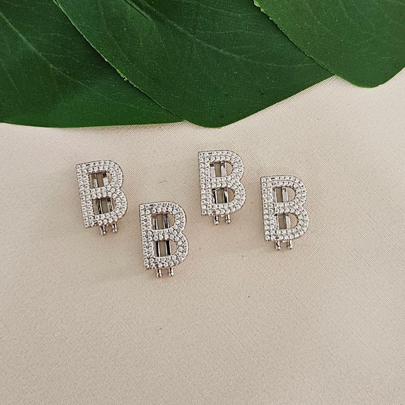 Pingente Prata Pulseira Letra B