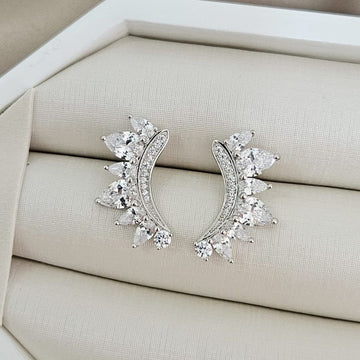 Brinco Prata Earcuff em Pedras