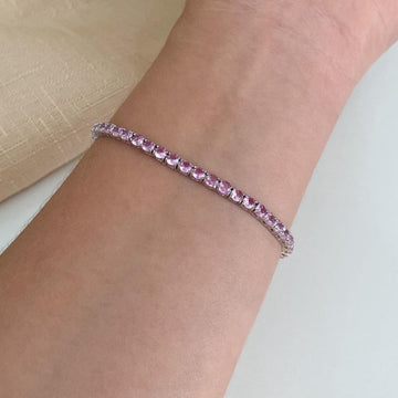 Pulseira Prata Riviera 3mm
