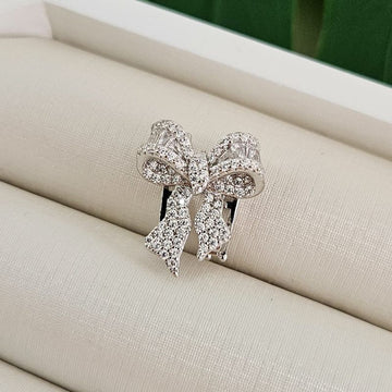 Pingente Prata Pulseira Laço Cravejado