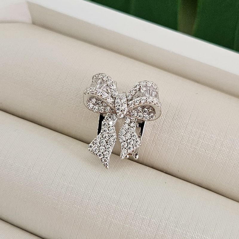 Pingente Prata Pulseira Laço Cravejado