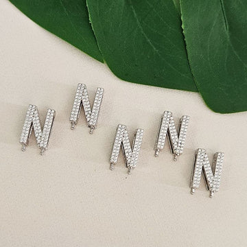 Pingente Prata Pulseira Letra N