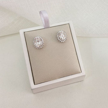 Brinco Prata Pedra Cristal 6.8 Mm Moissanite