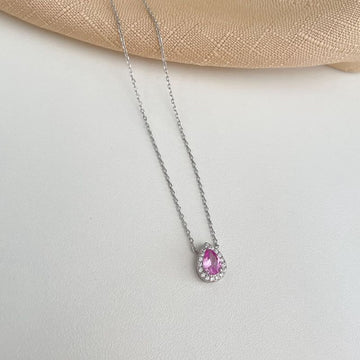 Gargantilha Prata Gota Cravejada