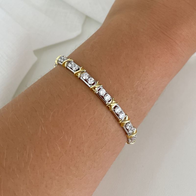 Pulseira Prata Riviera 17cm 3mm