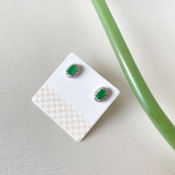 Brinco Prata Pedra Verde