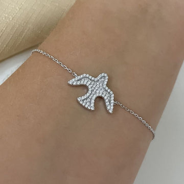 Pulseira Prata Divino Cravejada 17cm 1mm
