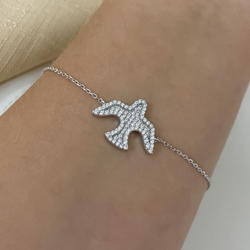 Pulseira Prata Divino Cravejada 17cm 1mm
