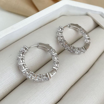 Argola Prata em Pedras 4mm