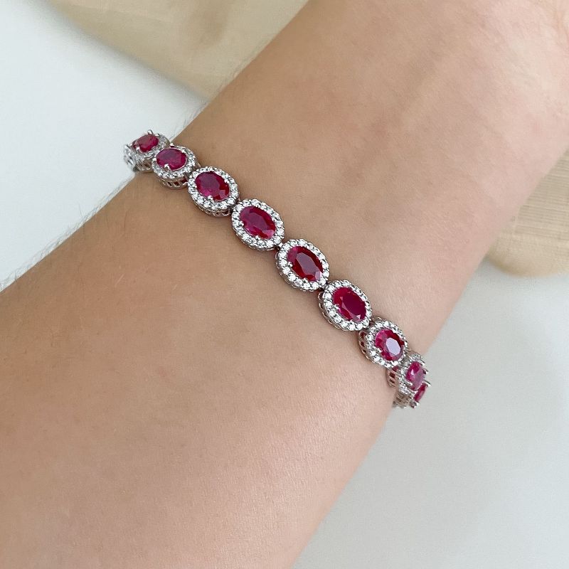 Pulseira Prata Pedra Cravejada
