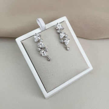 Brinco Prata Earcuff em Pedras
