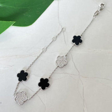 Pulseira Prata Virginia Preta E Cravejada
