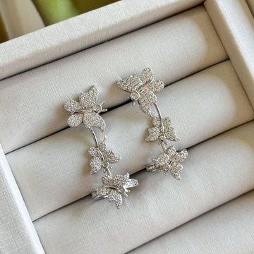 Brinco Prata Earcuff 3 Borboleta