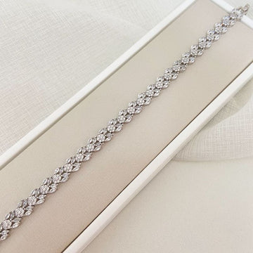 Pulseira Prata Pedras Cristal Cravejado