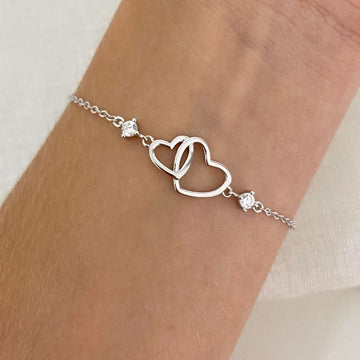 Pulseira Prata Coração Liso Vazado
