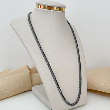 Gargantilha Prata Riviera Preta 50cm 3mm