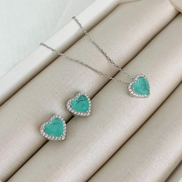 Conjunto Prata Verde Claro 45cm 7mm